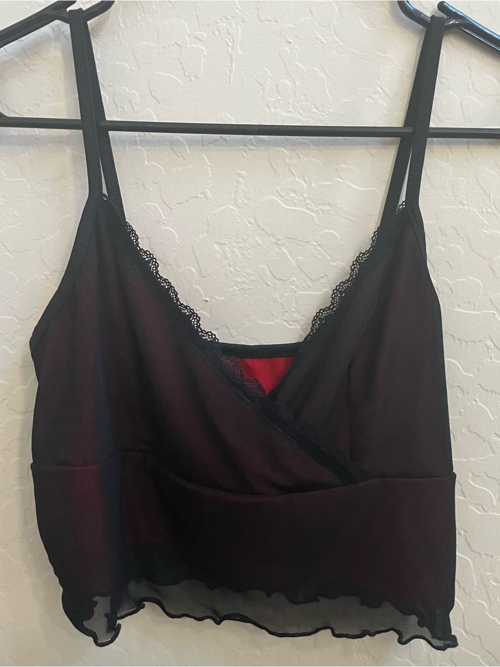 Women’s Red and Black Cropped Cami M